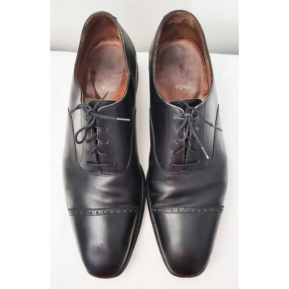 Polo Ralph Lauren Mens Black Lace Up Cap Toe Oxford Shoes 12 D main image 7